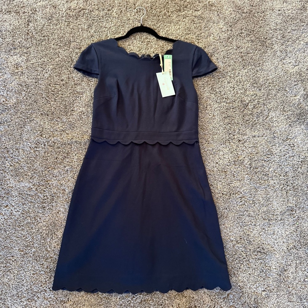NWT Mauvette Middleton Ponte Navy Dress Size M Career Office